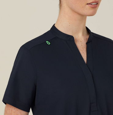 Next-gen Antibacterial Active Blackburn Mandarin Collar Scrub Top  CATUMM Metro Workwear.