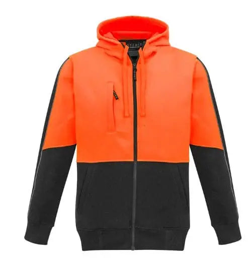 Syzmik Workwear Unisex Hi Vis Full Zip Hoodie ZT485 Metro Workwear.