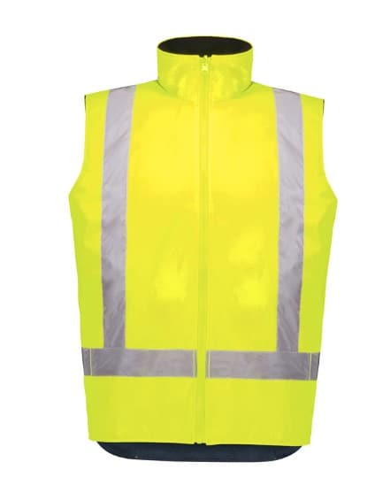 SYZMIK Unisex Hi Vis Waterproof Reversible Vest ZV228 Metro Workwear.