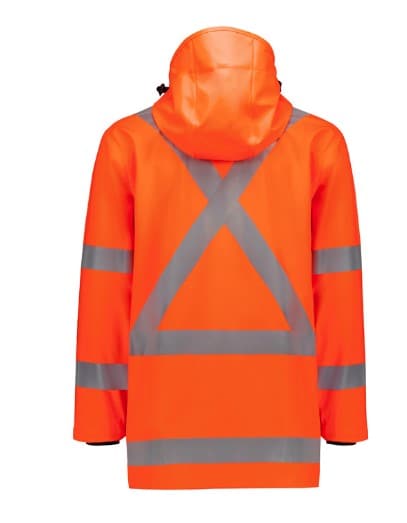 SYZMIK Men's Hi Vis X Back Heavy Duty Waterproof Jacket ZJ620 Metro Workwear.
