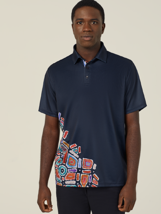 Water Dreaming Men's  Indigenous Corporate Polo Shirt CATJH6 Metro Workwear.