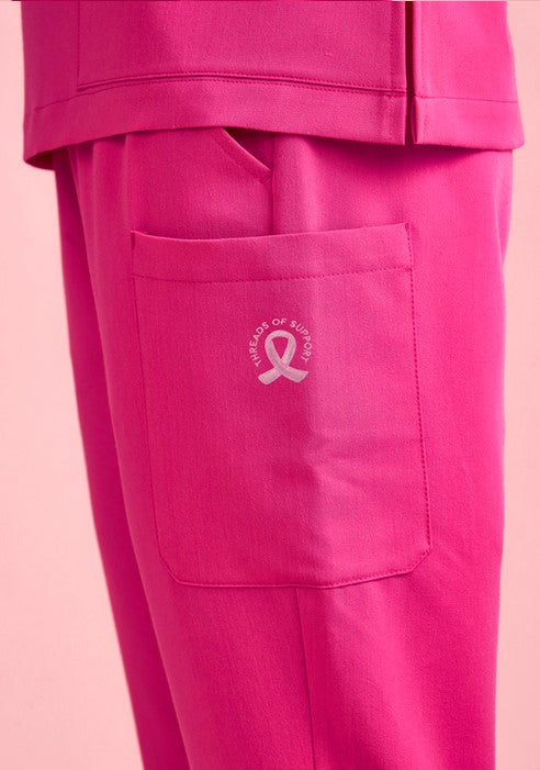 Biz Care Women's Pink Jogger Scrub Pant CSP241LL Metro Workwear.