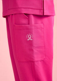 Biz Care Women's Pink Jogger Scrub Pant CSP241LL Metro Workwear.