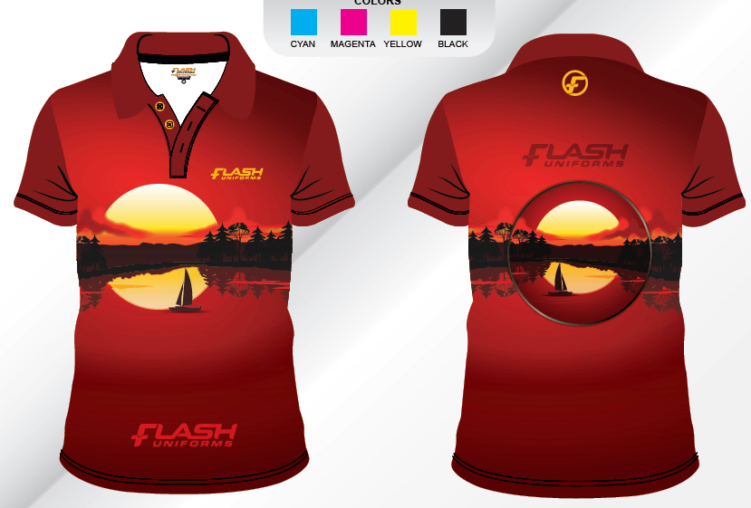 Custom Sublimated Camping Polo Shirt SP35 Metro Workwear.