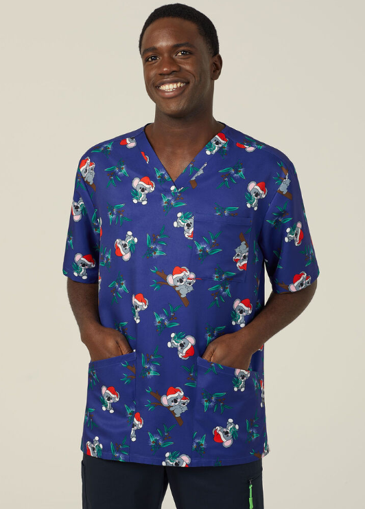 NNT Unisex Christmas Scrubs Top CATRGA Metro Workwear.