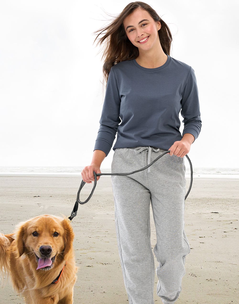 Women's Long Sleeve Premium Cotton Face Tee TS48