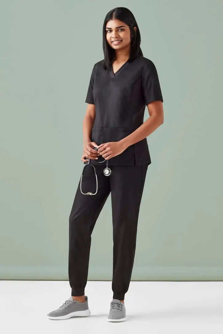 Biz Care Riley Womens V-Neck Scrub Top CST043LS Metro Workwear.
