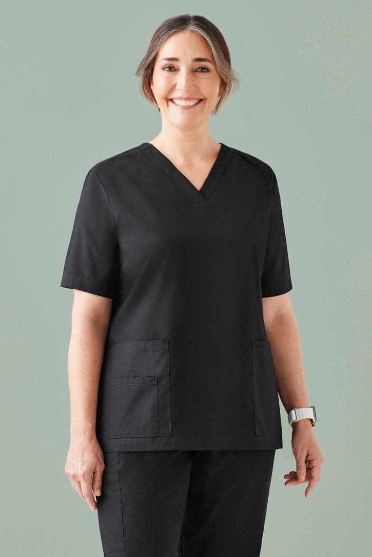 Women's Anti-Bacterial Silver Tokyo V-Neck Scrub Top CST141LS Metro Workwear.
