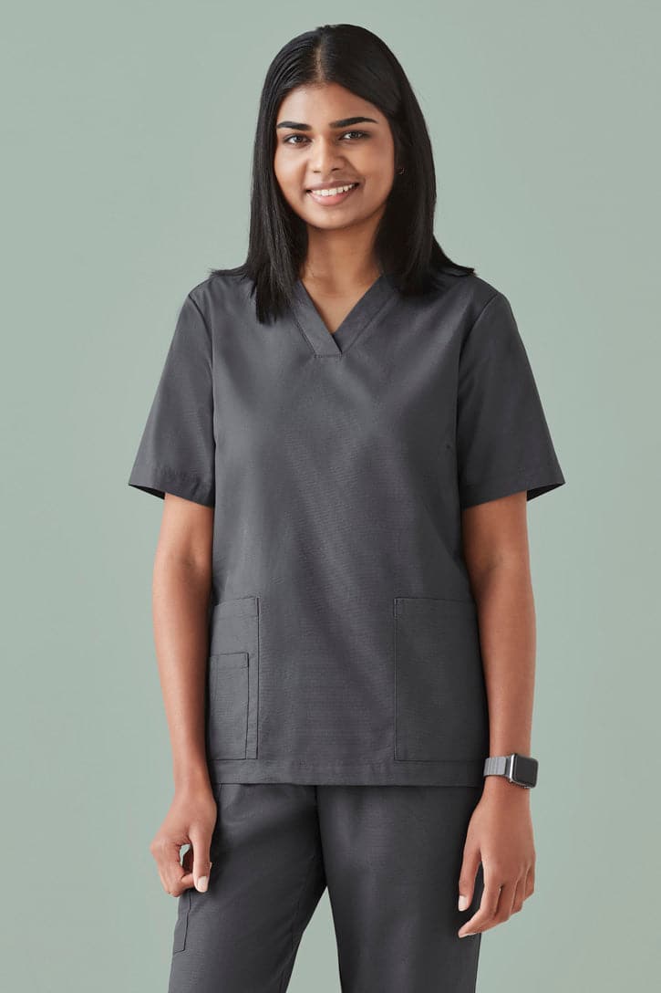 Women's Anti-Bacterial Silver Tokyo V-Neck Scrub Top CST141LS Metro Workwear.
