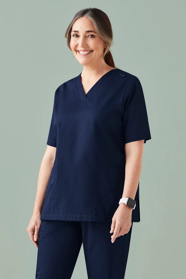 Women's Anti-Bacterial Silver Tokyo V-Neck Scrub Top CST141LS Metro Workwear.
