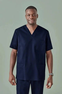 Mens Tokyo Anti-bacterial V-Neck Scrub Top CST141MS in Midnight Navy