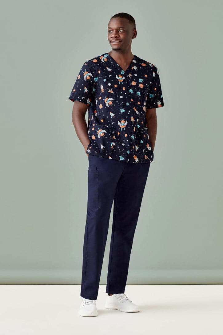 Men's Printed Space Party Scrub Top CST148MS Metro Workwear.