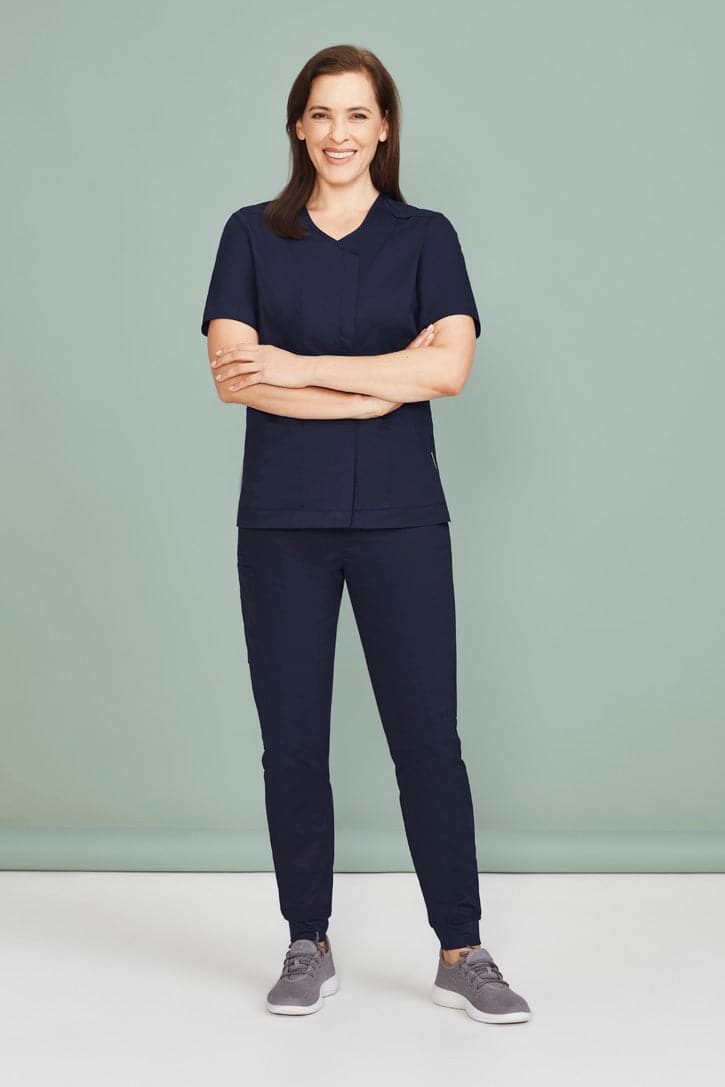 Biz Care Women's Beauty Therapist Tunic Scrub Top CST240LS Metro Workwear.