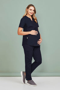 Biz Care Women's Maternity Scrub Top CST243LS Metro Workwear.
