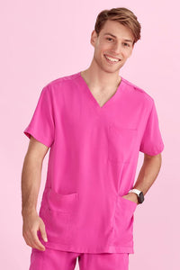 Biz Care Hot Pink Unisex Scrub Top CST250US Metro Workwear.