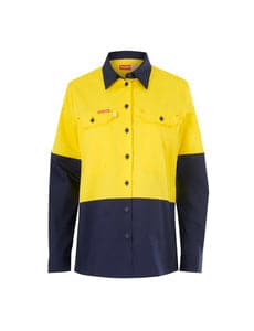 Hard Yakka Women's Two Toned Hi Vis Core Shirt Y08423 Metro Workwear.