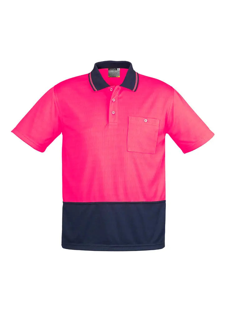 SYZMIK Unisex Hi Vis Basic Spliced Polo - Short Sleeve ZH231 Metro Workwear.