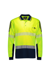 SYZMIK Unisex Hi Vis Segmented Tape Flux Long Sleeve Polo ZH550  Metro Workwear