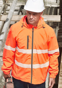 Syzmik Workwear Unisex Super Light Segmented Tape Packable Rain Jacket ZJ560