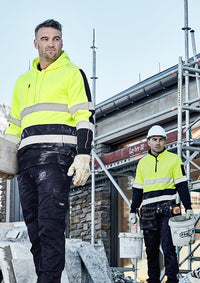 Syzmik Workwear Unisex Hi Vis Stretch Taped Hoodie ZT483 Metro Workwear.