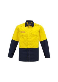 Mens Hi Vis Spliced Shirt FR HRC1 ZW138 Metro Workwear.