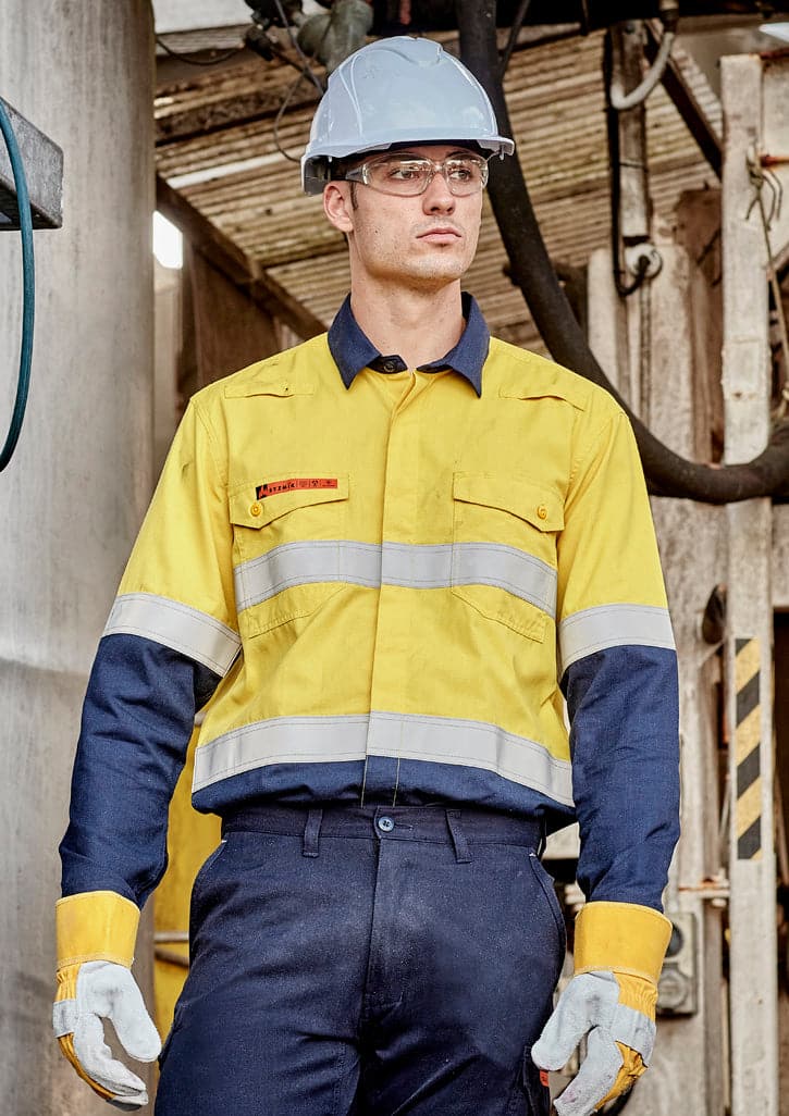 Syzmik Workwear Men's Flame Lightweight Ripstop FR Shirt ZW180 Metro Workwear.