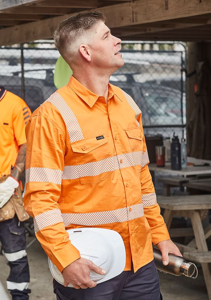 SYZMIK Men's VIC rail Segmented Tape Shirt ZW682 Metro Workwear.