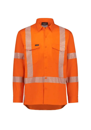 SYZMIK Men's Hi Vis X Back NSW Rail Segmented Tape ZW692 Metro Workwear.