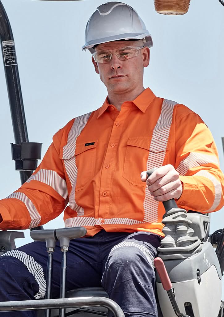 SYZMIK Men's Hi Vis X Back NSW Rail Segmented Tape ZW692 Metro Workwear.