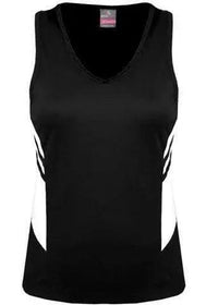Aussie Pacific Ladies Tasman Singlet 2111 Casual Wear Aussie Pacific Black/White 4 