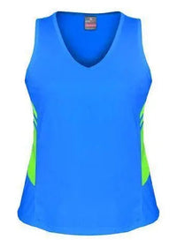 Aussie Pacific Ladies Tasman Singlet 2111 Casual Wear Aussie Pacific Cyan/Neon Green 4 