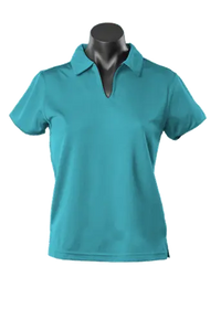 Aussie Pacific Ladies Yarra Polo Shirt 2302 Casual Wear Aussie Pacific Teal/Black 16-18 