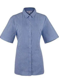 Aussie Pacific Ladies Toorak Short Sleeve Shirt 2901S Corporate Wear Aussie Pacific Navy/White 4 