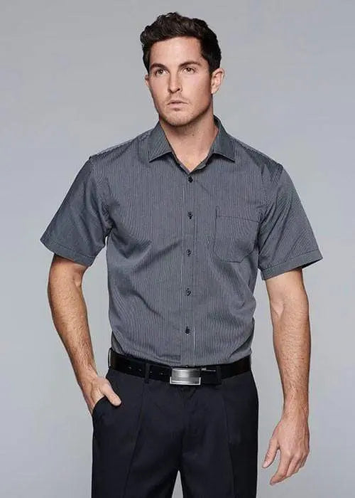 Aussie Pacific Men's Henley Short Sleeve Shirt 1900s Metro Workwear.
