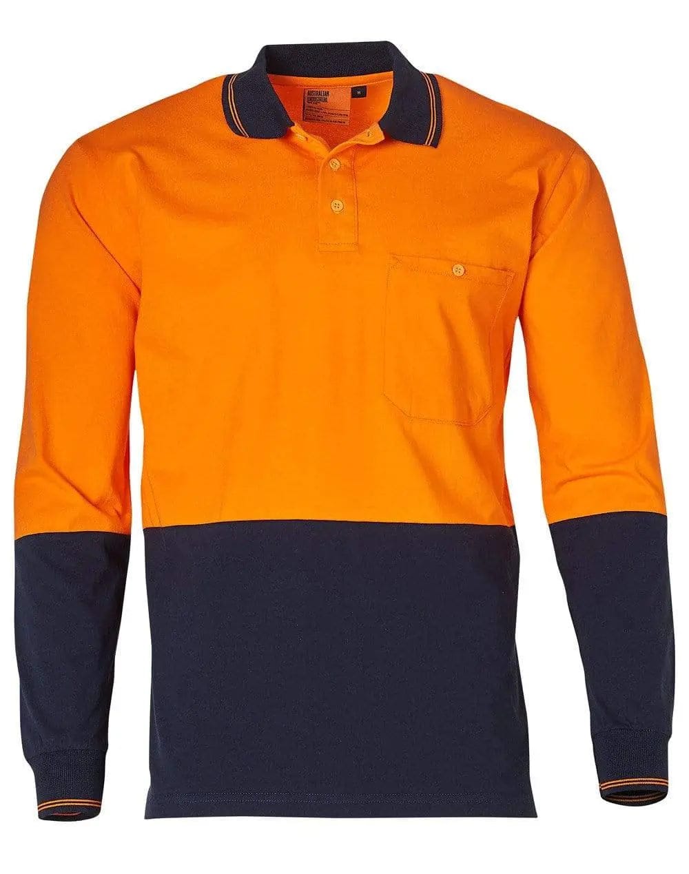 Cotton Jersey two tone Long Sleeve Safety Polo SW36