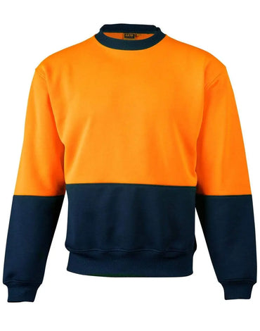 Hi-vis 2 Tone Crew Neck SW09 Metro Workwear.