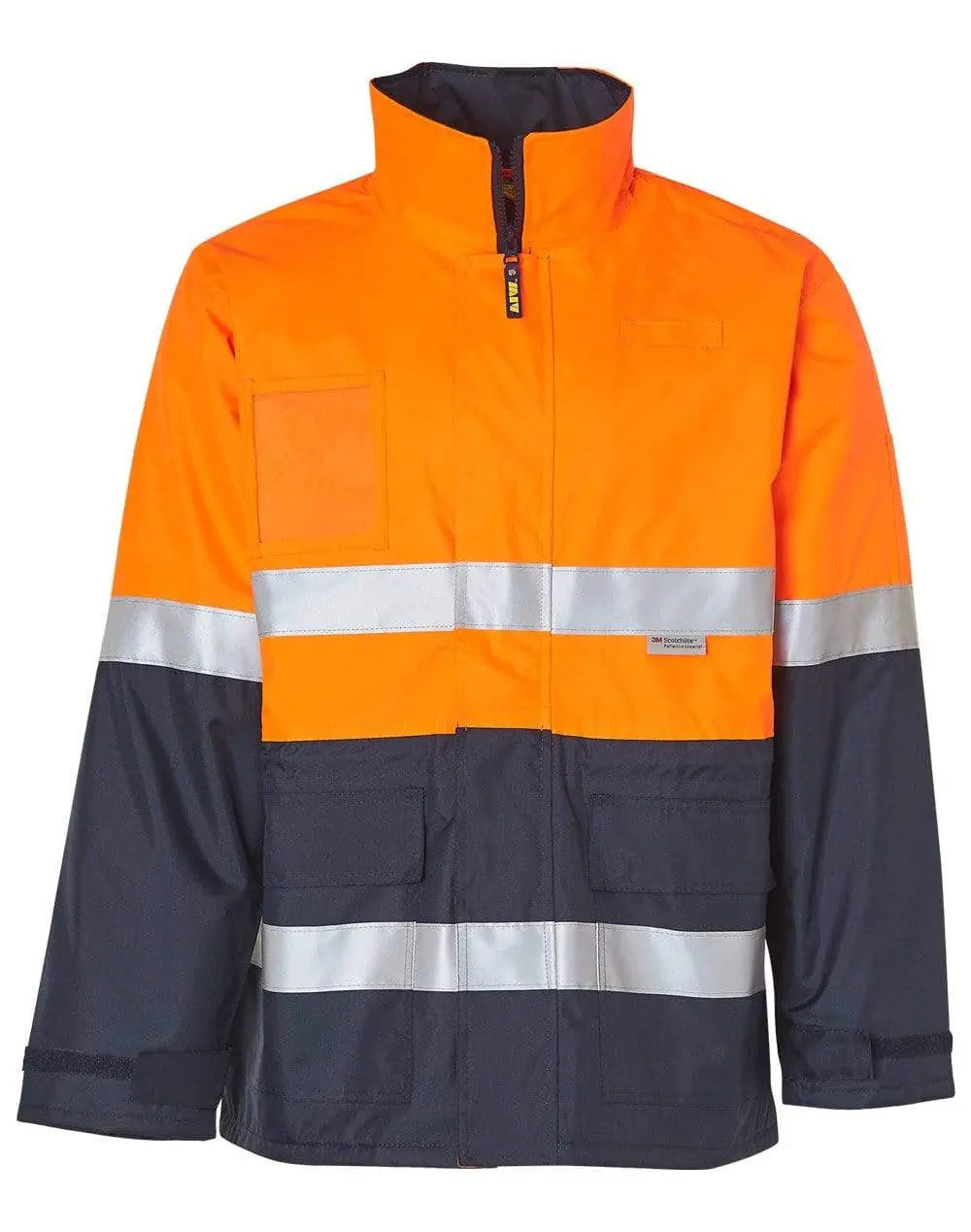 Hi-vis Long Line Jacket Polar With Fleece Lining SW50 Metro Workwear.