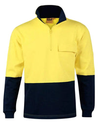 Hi-vis Two Tone Cotton Fleecy Sweat  SW47
