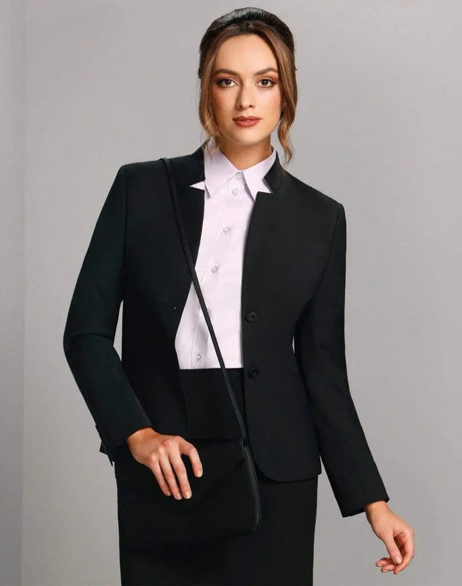 BENCHMARK Ladies’ Wool Blend Stretch Reverse Lapel Jacket M9202 Metro Workwear.