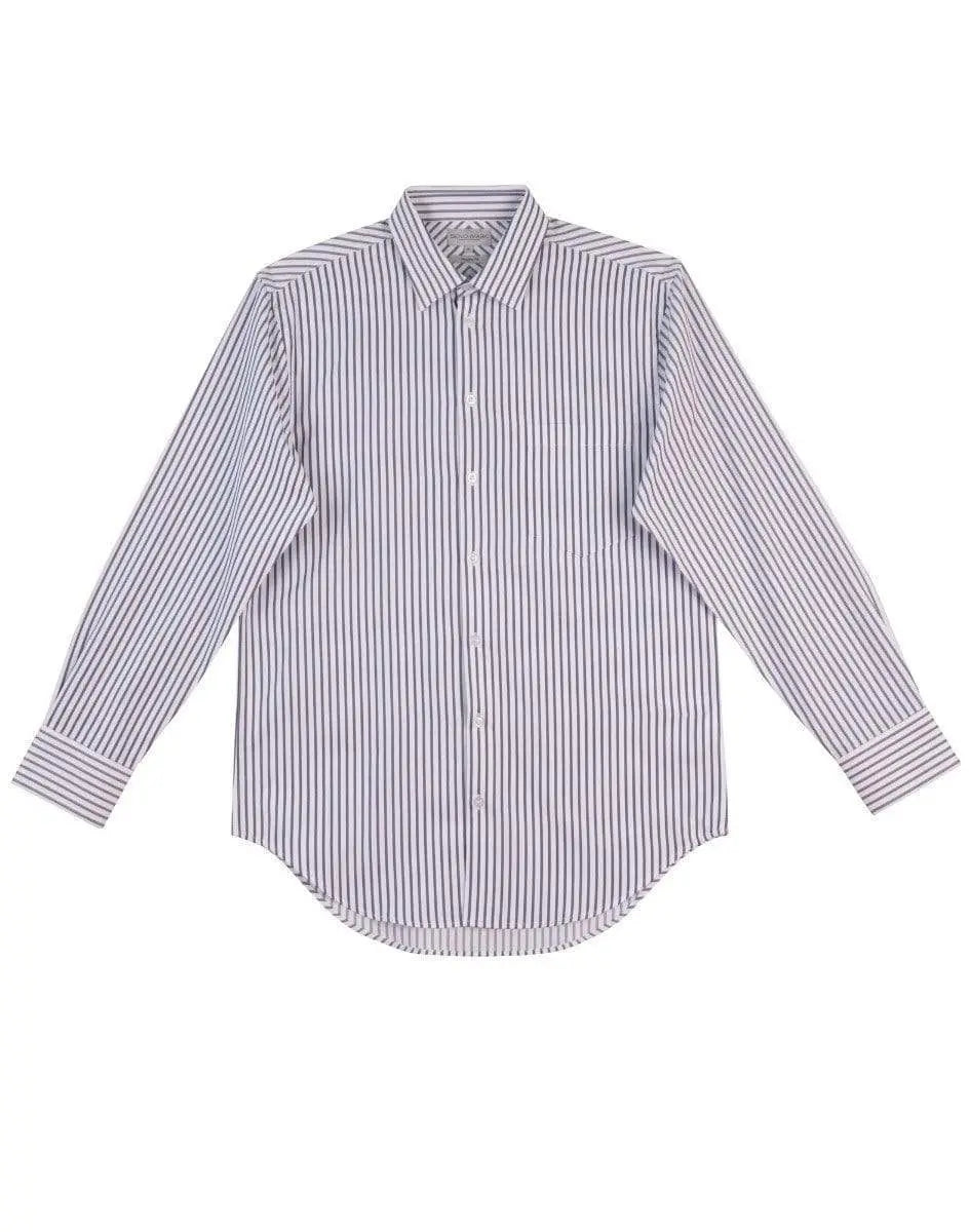 BENCHMARK Men's Executive Sateen Stripe Long Sleeve Shirt M7310L Metro Workwear.