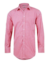 BENCHMARK Men’s Gingham Check Long Sleeve Shirt with Roll-up Tab Sleeve M7300L Metro Workwear.