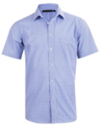 BENCHMARK Men’s Two Tone Gingham Short Sleeve Shirt M7320S Metro Workwear.