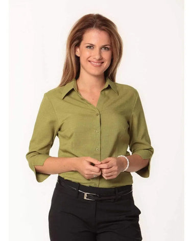 BENCHMARK Women's CoolDry 3/4 Sleeve Shirt M8600Q Metro Workwear.