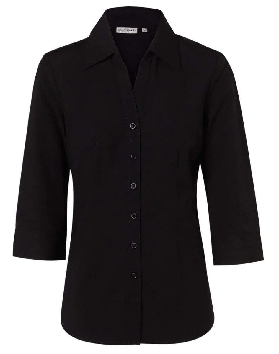 BENCHMARK Women's Cotton/Poly Stretch 3/4 Sleeve Shirt M8020Q Metro Workwear.