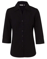 BENCHMARK Women's Cotton/Poly Stretch 3/4 Sleeve Shirt M8020Q Metro Workwear.