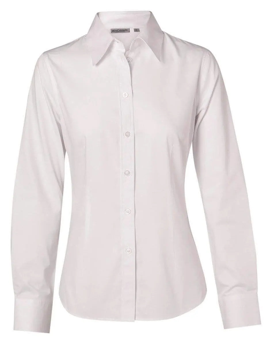 BENCHMARK Women's Cotton/Poly Stretch Long Sleeve Shirt M8020L Metro Workwear.