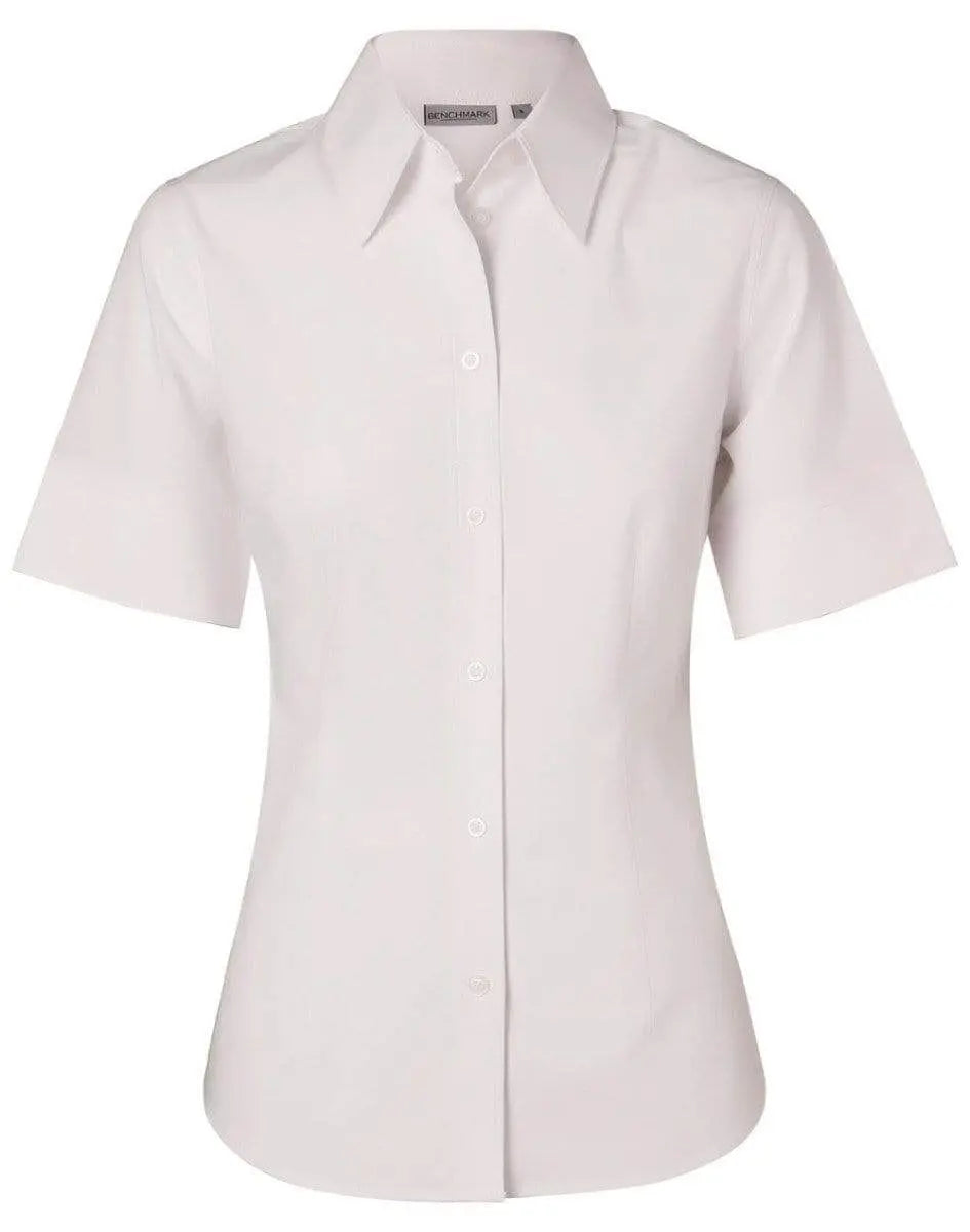 BENCHMARK Women's Cotton/Poly Stretch Sleeve Shirt M8020S Metro Workwear.