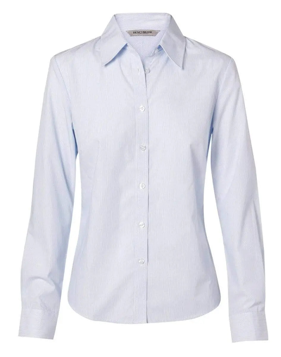 BENCHMARK Women's Fine Stripe Long Sleeve Shirt M8212 Metro Workwear.