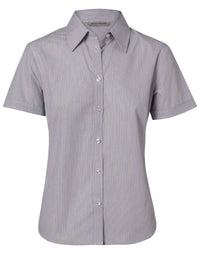 BENCHMARK Women's Fine Stripe Short Sleeve Shirt M8211 Metro Workwear.