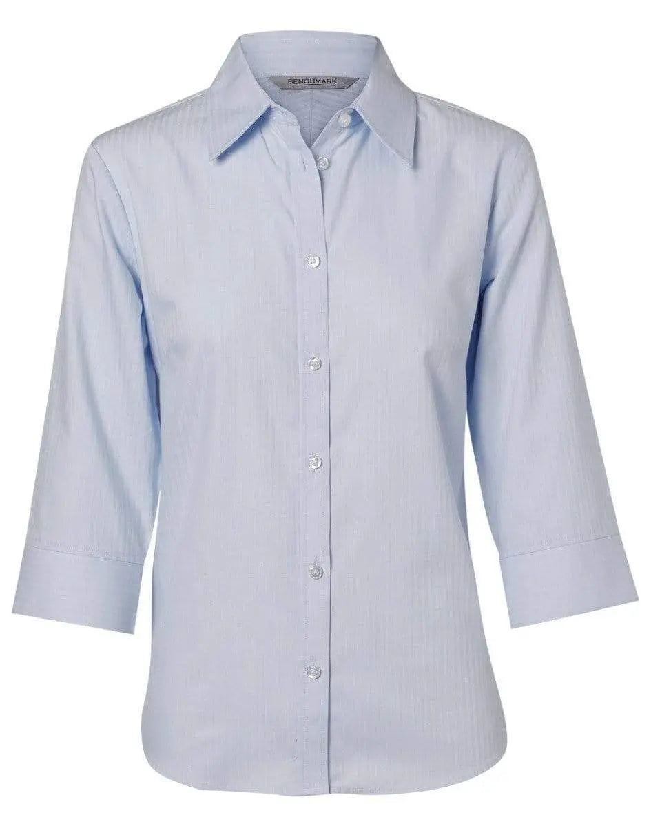 BENCHMARK Women's Mini Herringbone 3/4 Sleeve Shirt M8113 Metro Workwear.